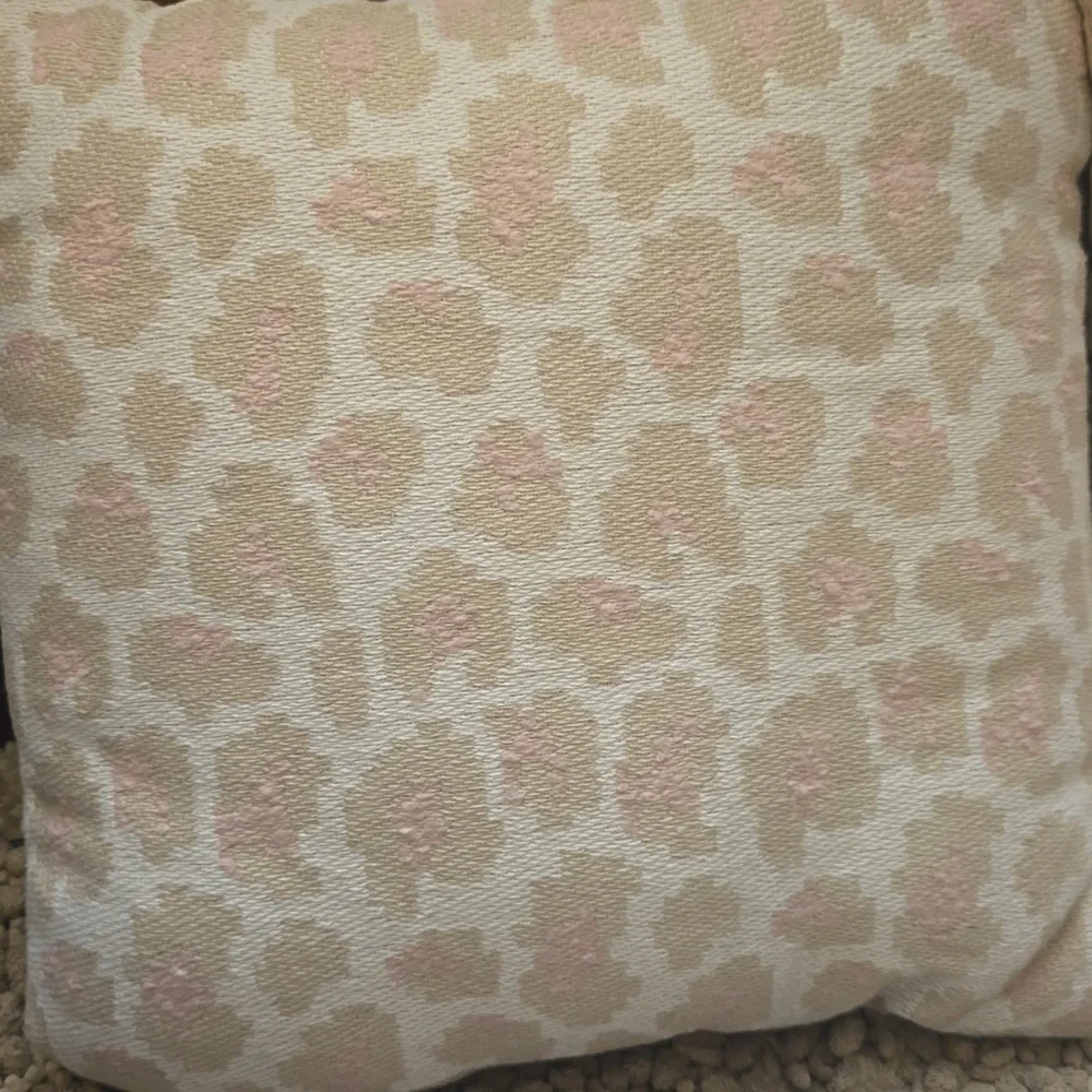 New Room‎ Essentials Microfiber Sheet Set Cream and Pink 2 Matching Pillows